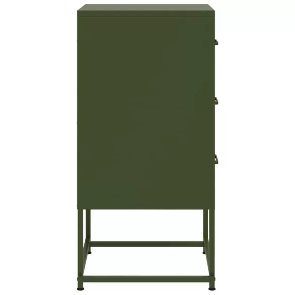 olívazöld acél éjjeliszekrény 36 x 39 x 78 cm