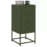 2 db olívazöld acél éjjeliszekrény 36 x 39 x 78 cm