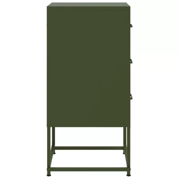 2 db olívazöld acél éjjeliszekrény 36 x 39 x 78 cm