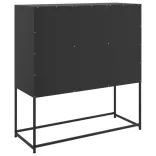 fekete acél tálalószekrény 100,5 x 39 x 107 cm