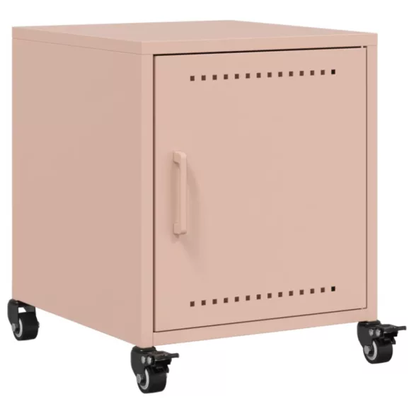 rózsaszín acél éjjeliszekrény 36x38,5x43,5 cm