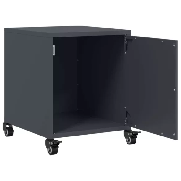 2 db antracitszürke acél éjjeliszekrény 36x39x43,5 cm