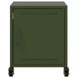 olívazöld acél éjjeliszekrény 36x39x43,5 cm