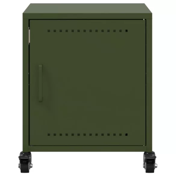 2 db olívazöld acél éjjeliszekrény 36x39x43,5 cm