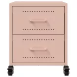 2 db rózsaszín acél éjjeliszekrény 36x39x43,5 cm