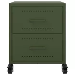 2 db olívazöld acél éjjeliszekrény 36x39x43,5 cm