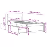 tömör fenyőfa ágy matrac nélkül 100 x 200 cm