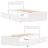 fehér tömör fenyőfa ágy matrac nélkül 100 x 200 cm