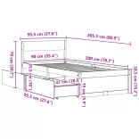 tömör fenyőfa ágy matrac nélkül 90 x 200 cm