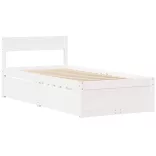 fehér tömör fenyőfa ágy matrac nélkül 90 x 200 cm