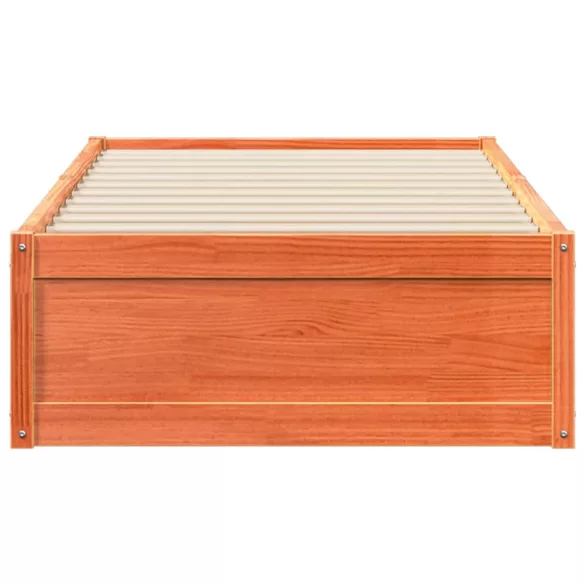 viaszbarna tömör fenyőfa ágy matrac nélkül 100 x 200 cm