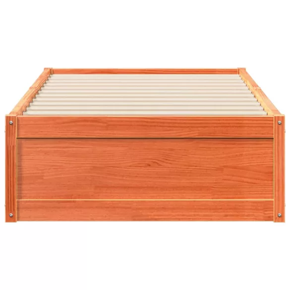 viaszbarna tömör fenyőfa ágy matrac nélkül 90 x 190 cm