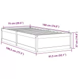 tömör fenyőfa ágy matrac nélkül 75 x 190 cm