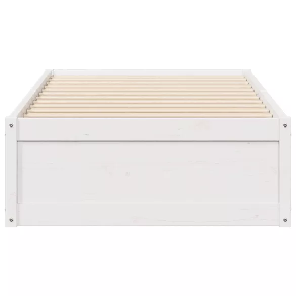 fehér tömör fenyőfa ágy matrac nélkül 75 x 190 cm