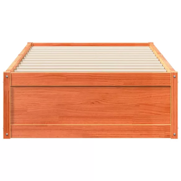 viaszbarna tömör fenyőfa ágy matrac nélkül 75 x 190 cm