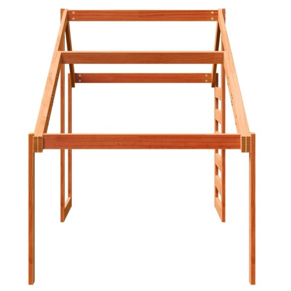 viaszbarna tömör fenyőfa gyerekágytető 198 x 97 x 113 cm