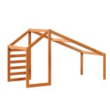 viaszbarna tömör fenyőfa gyerekágytető 198 x 97 x 113 cm