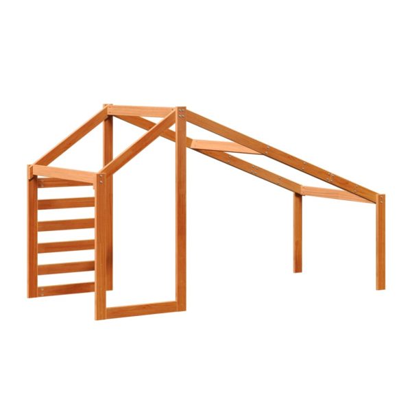 viaszbarna tömör fenyőfa gyerekágytető 188 x 97 x 113 cm