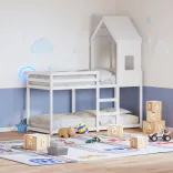 fehér tömör fenyőfa gyerekágytető 60 x 99 x 139,5 cm