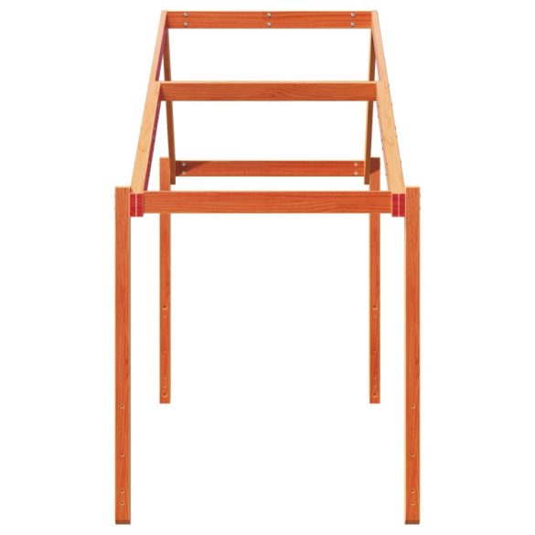 viaszbarna tömör fenyőfa gyerekágytető 203 x 95,5 x 142 cm