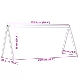 fehér tömör fenyőfa gyerekágytető 209 x 85,5 x 88 cm