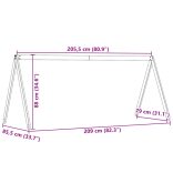 viaszbarna tömör fenyőfa gyerekágytető 209 x 85,5 x 88 cm