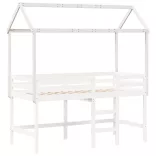 fehér tömör fenyőfa gyerekágytető 217 x 95,5 x 159 cm