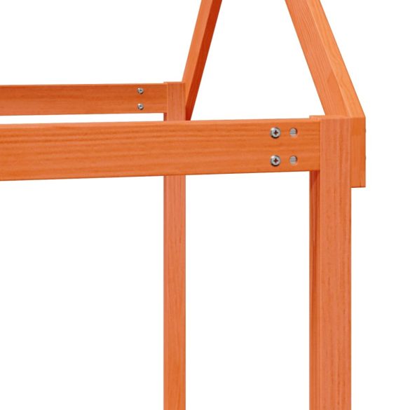 viaszbarna tömör fenyőfa gyerekágytető 207 x 95,5 x 159 cm