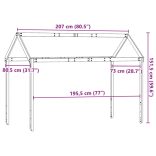 viaszbarna tömör fenyőfa gyerekágytető 207 x 80,5 x 151,5 cm