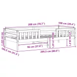 tömör fenyőfa ágy matrac nélkül 100 x 200 cm