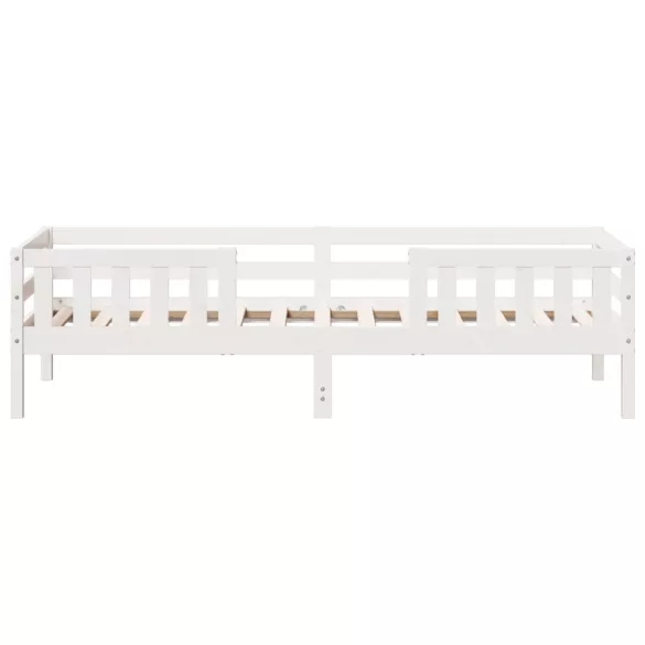 fehér tömör fenyőfa ágy matrac nélkül 100 x 200 cm