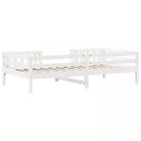 fehér tömör fenyőfa ágy matrac nélkül 100 x 200 cm