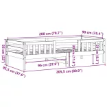 tömör fenyőfa ágy matrac nélkül 90 x 200 cm