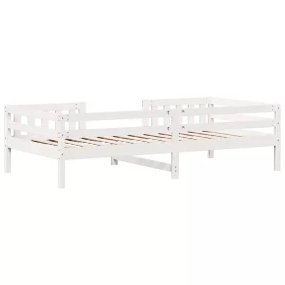 fehér tömör fenyőfa ágy matrac nélkül 75 x 190 cm