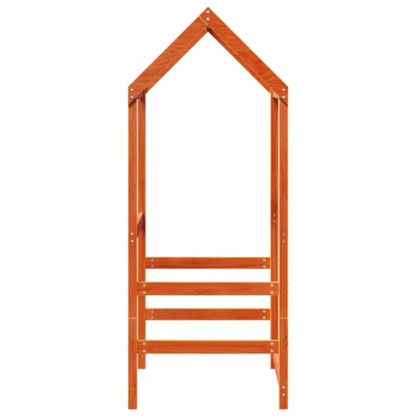 viaszbarna tömör fenyőfa gyerekágytető 118 x 70 x 176,5 cm