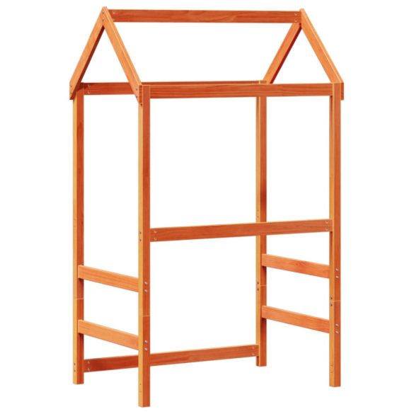 viaszbarna tömör fenyőfa gyerekágytető 118 x 70 x 176,5 cm