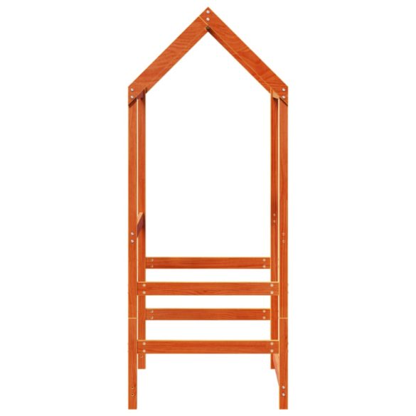 viaszbarna tömör fenyőfa gyerekágytető 108 x 70 x 176,5 cm