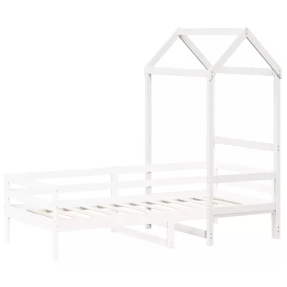 fehér tömör fenyőfa gyerekágytető 98 x 70 x 176,5 cm
