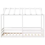 fehér tömör fenyőfa gyerekágy tetővel 90 x 200 cm