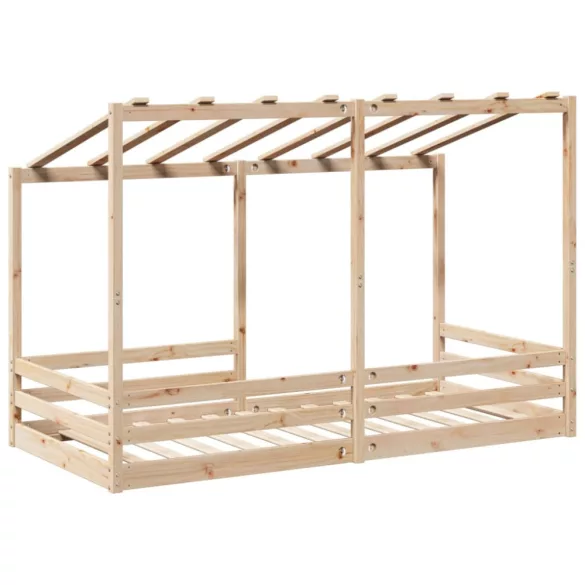 fehér tömör fenyőfa gyerekágy tetővel 80 x 200 cm