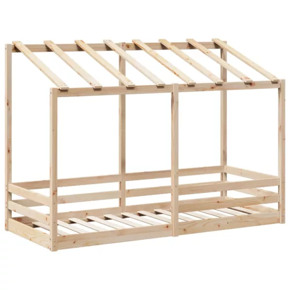 tömör fenyőfa gyerekágy tetővel 75 x 190 cm