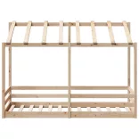 tömör fenyőfa gyerekágy tetővel 75 x 190 cm