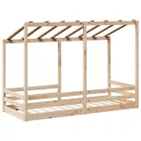 tömör fenyőfa gyerekágy tetővel 75 x 190 cm