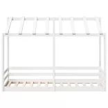 fehér tömör fenyőfa gyerekágy tetővel 75 x 190 cm