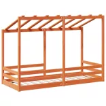 viaszbarna tömör fenyőfa gyerekágy tetővel 75 x 190 cm