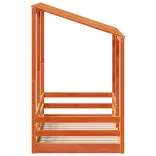 viaszbarna tömör fenyőfa gyerekágy tetővel 70 x 140 cm