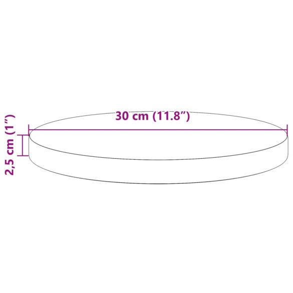 viaszbarna tömör fenyőfa kerek asztallap Ø30 x 2,5 cm