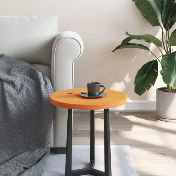 viaszbarna tömör fenyőfa kerek asztallap Ø40 x 2,5 cm