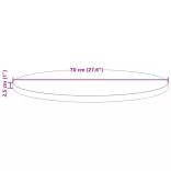 viaszbarna tömör fenyőfa kerek asztallap Ø70 x 2,5 cm