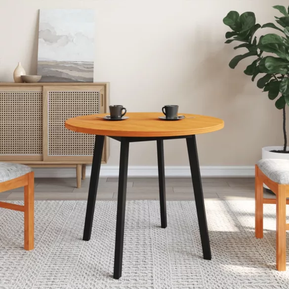 viaszbarna tömör fenyőfa kerek asztallap Ø80 x 2,5 cm